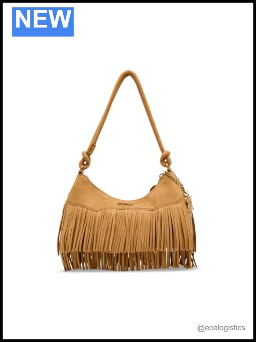 Faux Leather Fringe Hobo Shoulder Bag with Crossbody Strap